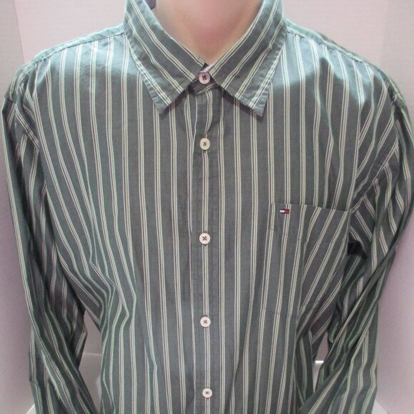 TOMMY HILFIGER CUSTOM FIT BUTTON DOWN SHIRT SZ XL - Picture 2 of 11